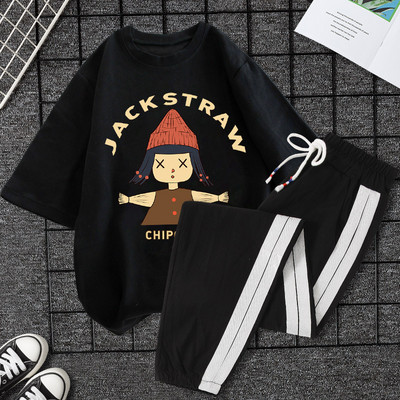 Casual ženski komplet majica kratkih rukava i hlača - razne aplikacije