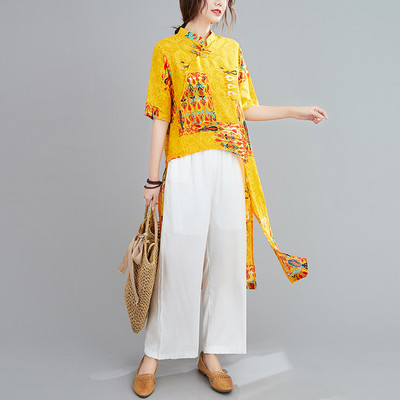 Γυναικείο μοντέρνο σετ από δύο μέρη με χρωματιστό μοτίβο