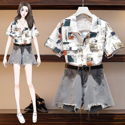 Νέο μοντέλο καλοκαιρινό σετ - πουκάμισο και κοντό τζιν