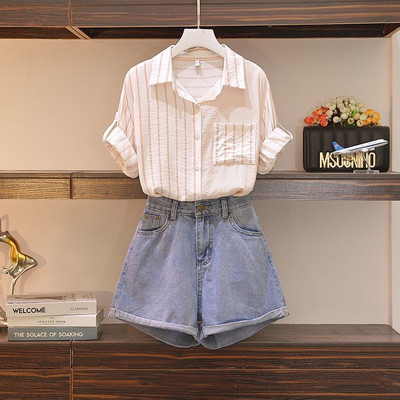 Νέο μοντέλο καλοκαιρινό σετ - πουκάμισο και κοντό τζιν