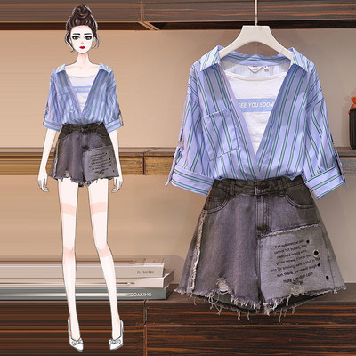 Νέο μοντέλο καλοκαιρινό σετ - πουκάμισο και κοντό τζιν