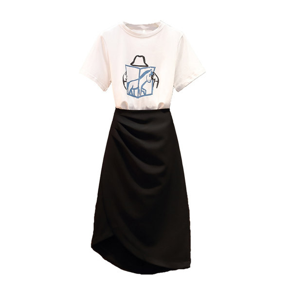 Jauna modeļa vasaras komplekts - T-krekls un svārki