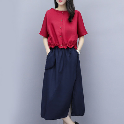 Γυναικεία καθημερινή σειρά από δύο μέρη και κουμπιά