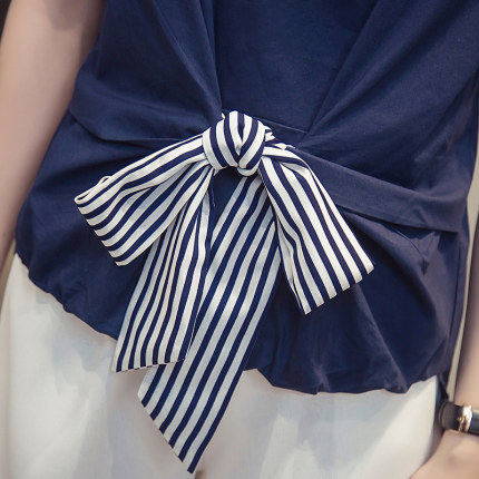 Ženski moderan set s dvodijelnom trakom u plavoj boji