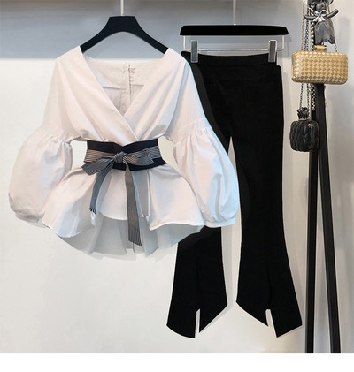 Novi model ženskog kompleta iz dva dela - košulja i pantalone