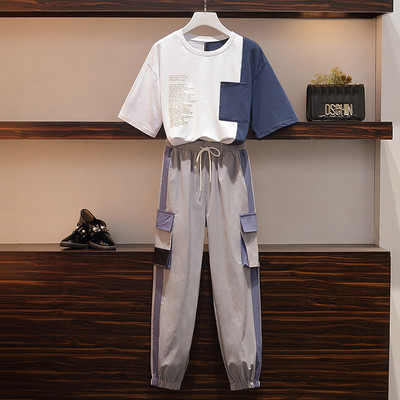 Καθημερινό σετ γυναικείο -  παντελόνι και μπλουζάκι με τσέπη