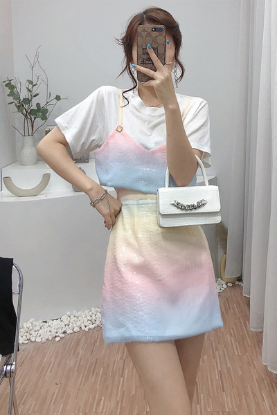 Krāsains sieviešu komplekts ar fliteriem