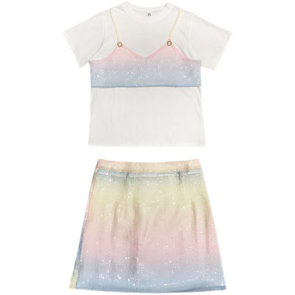 Krāsains sieviešu komplekts ar fliteriem