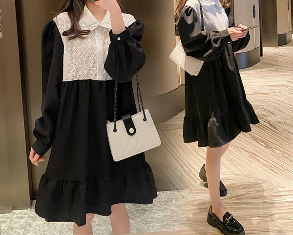 Moderna ženska haljina za trudnice sa dugim rukavima