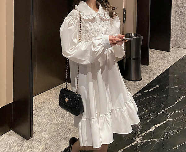 Moderna ženska haljina za trudnice sa dugim rukavima