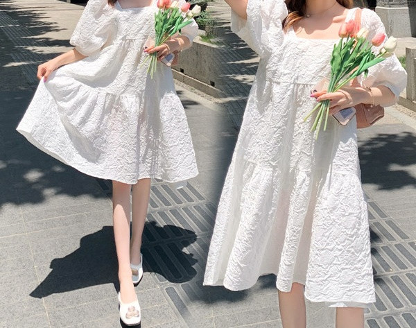 Ležerna ženska haljina s četvrtastim izrezom za trudnice