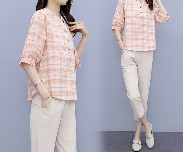 Jauna modeļa sieviešu pledu komplekts divās krāsās ar pogām