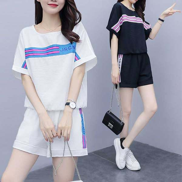 Jauna modeļa sieviešu komplekts no divām daļām baltā un melnā krāsā