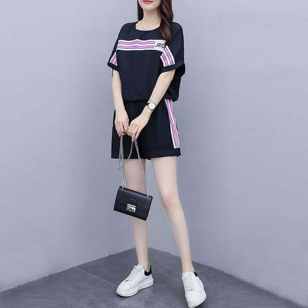 Jauna modeļa sieviešu komplekts no divām daļām baltā un melnā krāsā