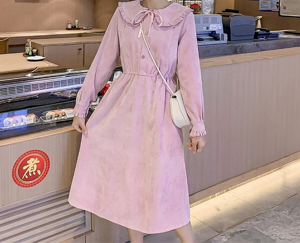 Ženska aktualna haljina za trudnice s dugim rukavima