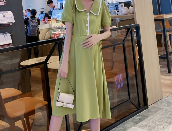 Ženska casual haljina jednobojni model za trudnice