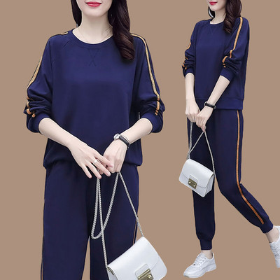 Σετ άνοιξη-φθινόπωρο για γυναίκες με φούτερ και παντελόνι