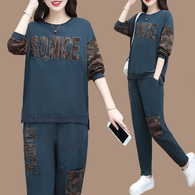 Σετ άνοιξη-φθινόπωρο για γυναίκες με φούτερ και παντελόνι