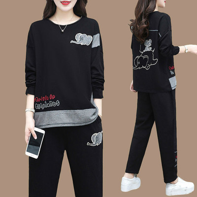 Σετ άνοιξη-φθινόπωρο για γυναίκες με φούτερ και παντελόνι