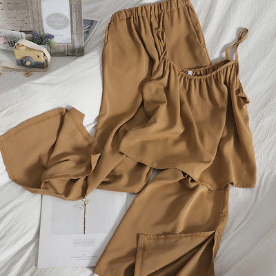 Γυναικείο σετ αμάνικο και παντελόνι με ψηλή μέση