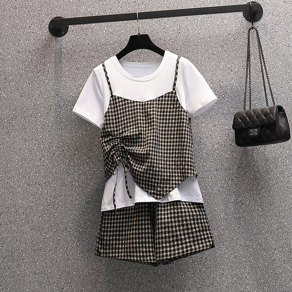 Γυναικείο καρό σετ από δύο μέρη κατάλληλο για το καλοκαίρι