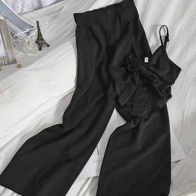 Ανοιξιάτικη γυναικεία μπλούζα και ίσια παντελόνια - σετ