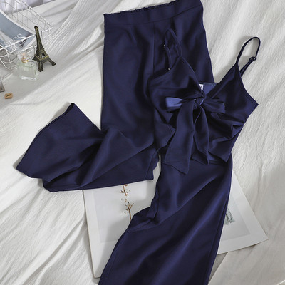 Ανοιξιάτικη γυναικεία μπλούζα και ίσια παντελόνια - σετ