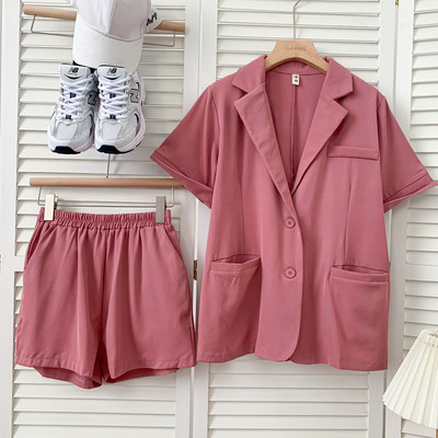 Νέο μοντέλο καλοκαιρινό σετ - μπουφάν με κοντά μανίκια και σορτς