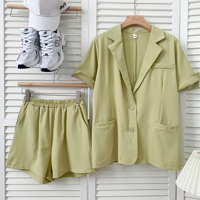 Νέο μοντέλο καλοκαιρινό σετ - μπουφάν με κοντά μανίκια και σορτς