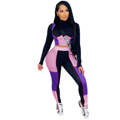 Ženski sportski komplet iz dva dijela - tajice i bluza dugih rukava