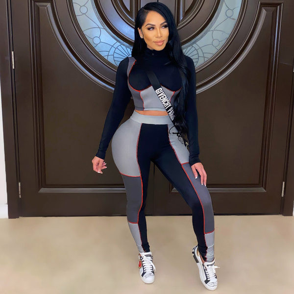 Ženski sportski komplet iz dva dijela - tajice i bluza dugih rukava