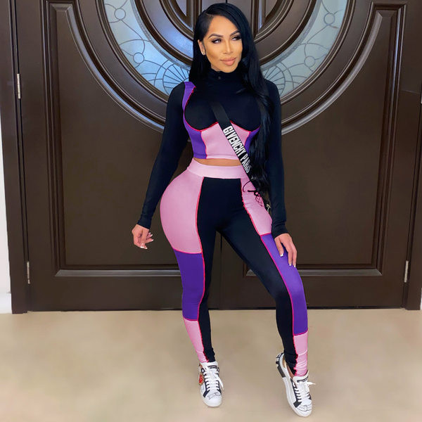 Ženski sportski komplet iz dva dijela - tajice i bluza dugih rukava