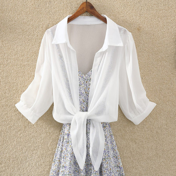 Γυναικείο σετ από δύο μέρη -  πουκάμισο και ένα μακρύ φόρεμα