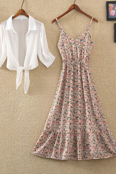 Σετ μοντέρνο γυναικείο - πουκάμισο και φόρεμα