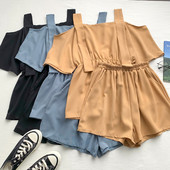 Novi model ljetnog kompleta - majica bez rukava golih ramena i kratke hlačice