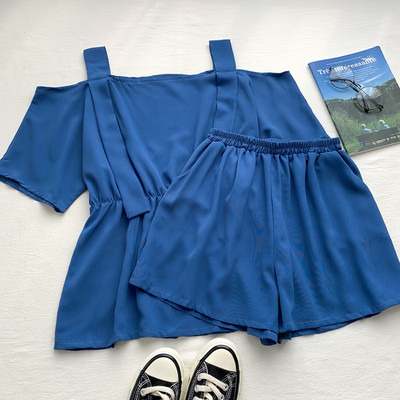 Novi model ljetnog kompleta - majica bez rukava golih ramena i kratke hlačice