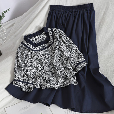 Proljetni ženski komplet košulja i suknja