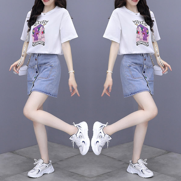 Ženski komplet za svakodnevnu upotrebu s aplikacijama i gumbima u boji