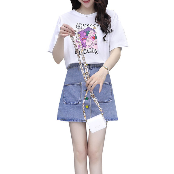 Ženski komplet za svakodnevnu upotrebu s aplikacijama i gumbima u boji