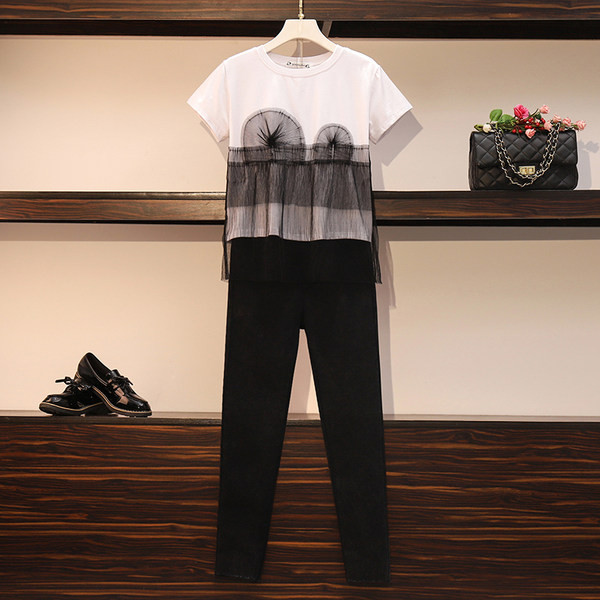 Ženski komplet bluza i hlače visokog struka