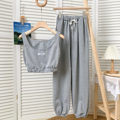 Proljetno-ljetni set kratke majice bez rukava i sportskih hlača