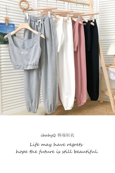 Proljetno-ljetni set kratke majice bez rukava i sportskih hlača