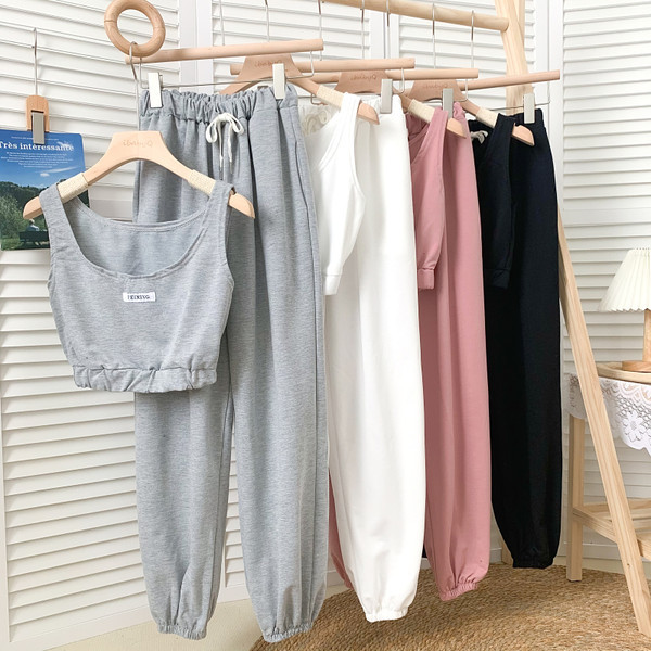 Proljetno-ljetni set kratke majice bez rukava i sportskih hlača