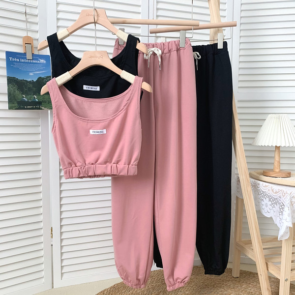 Proljetno-ljetni set kratke majice bez rukava i sportskih hlača