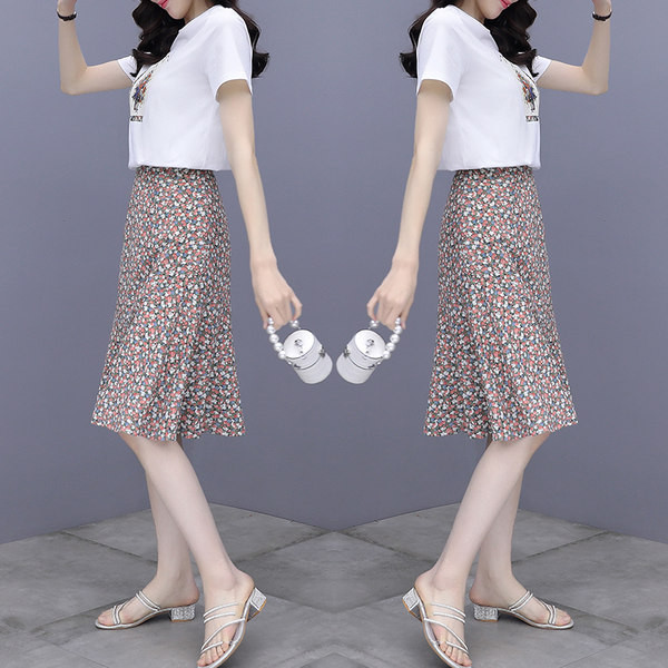 Novi model ljetnog ženskog kompleta sa cvjetnim uzorkom - dvodijelni