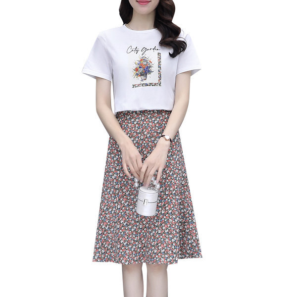 Novi model ljetnog ženskog kompleta sa cvjetnim uzorkom - dvodijelni