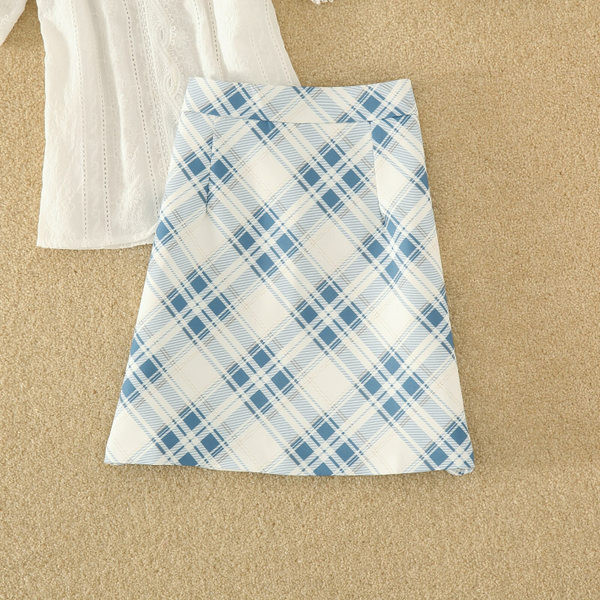 Ženska moderna bluza sa čipkom i suknjom