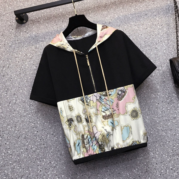 Ležeran ženski proljetni top set kratkih rukava i hlačica