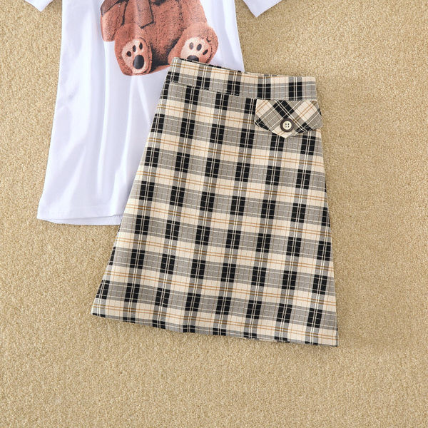 Ženski moderan komplet suknja i majica s aplikacijom