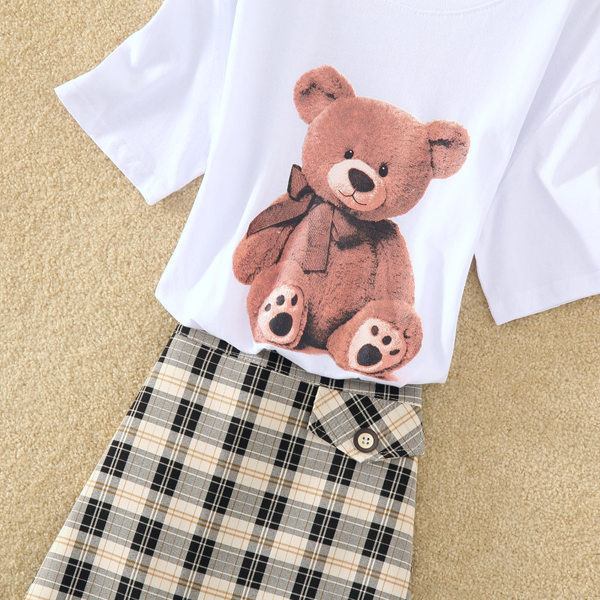 Ženski moderan komplet suknja i majica s aplikacijom